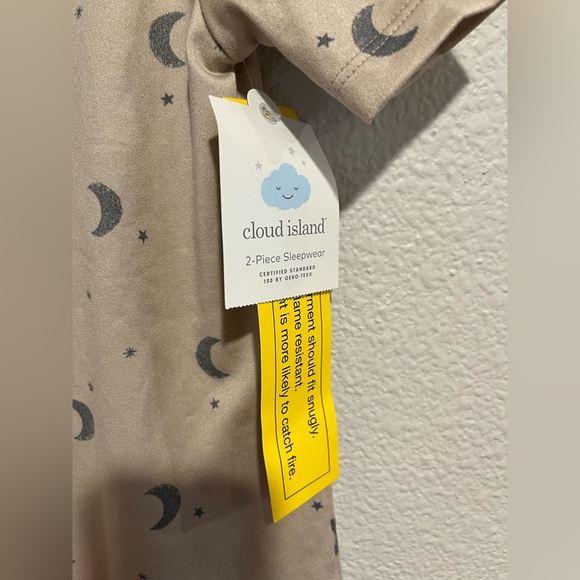 Cloud Island Toddler Moon & Stars Two Piece Pajama Set Tan Oeko Tex Size 5T - Picture 5 of 8